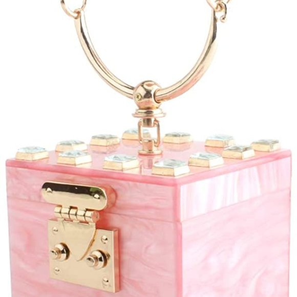 Square acrylic bag metal hand-held banquet bag main image 5